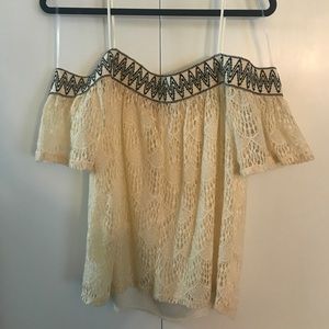 Charlotte Russe Lace Off The Shoulder Top